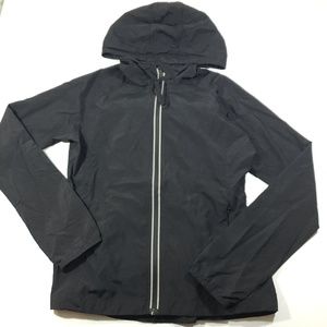 Fabletics womens solid black zip up jacket small